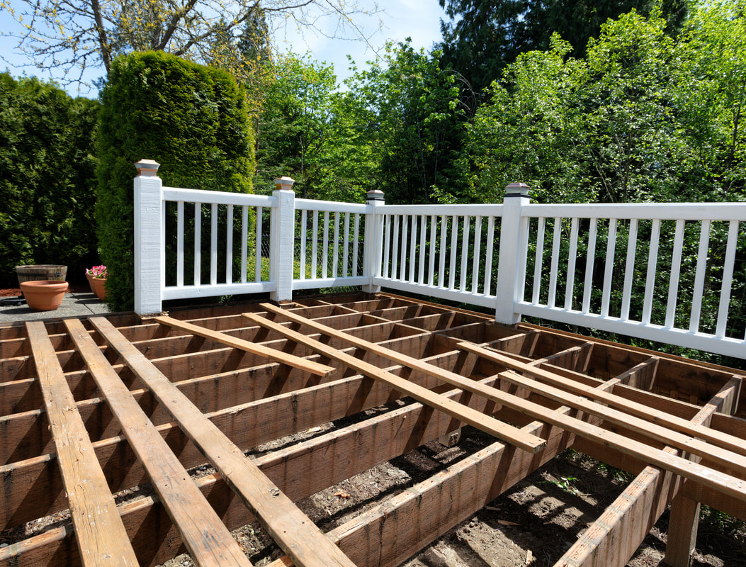 deck railing building in progress